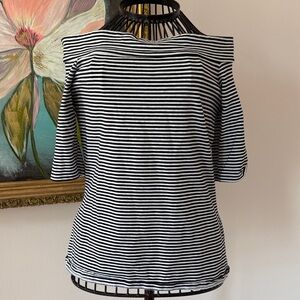 LOFT Off-Shoulder Striped Long Sleeve Top
